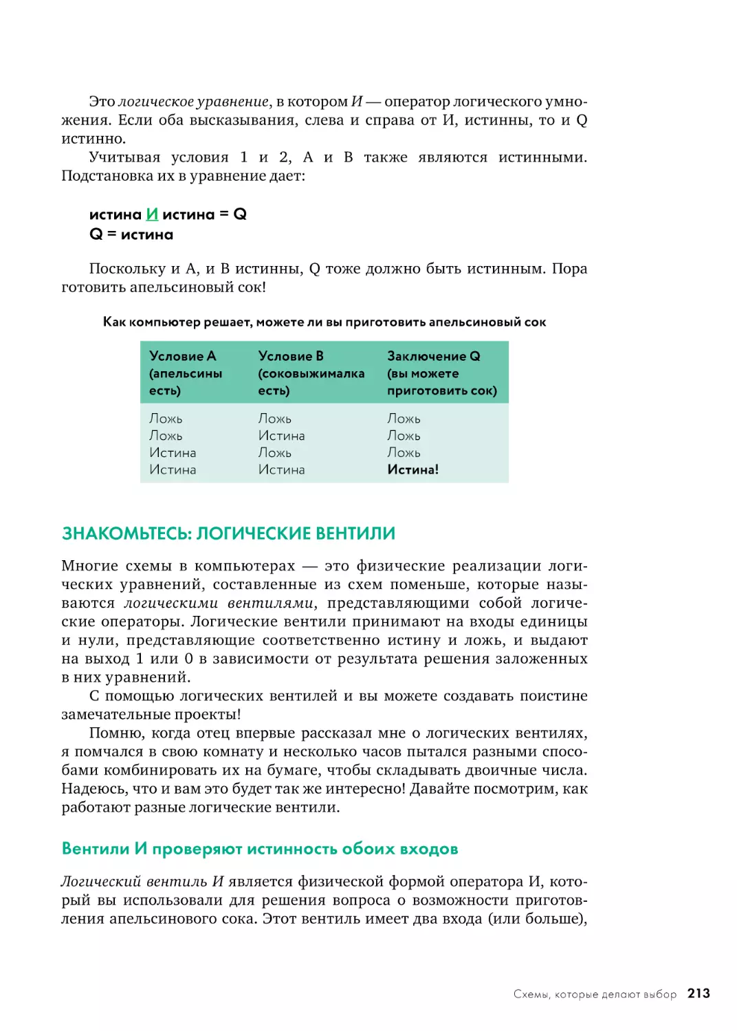 ЗНАКОМЬТЕСЬ
Вентили И проверяют истинность обоих входов