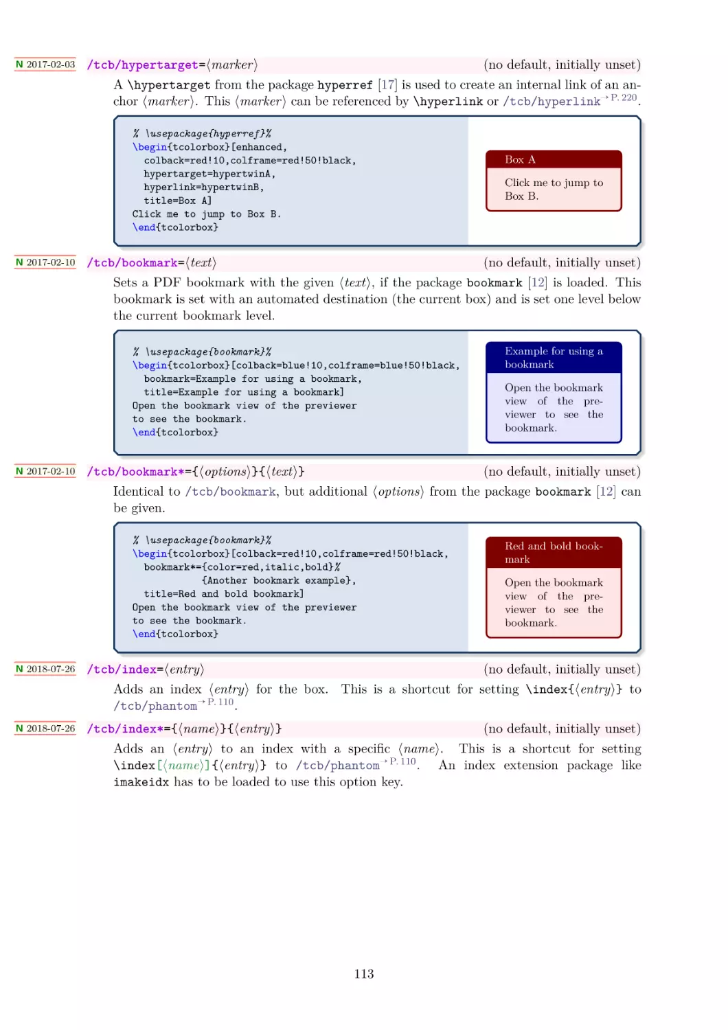 Example for using a bookmark
Another bookmark example