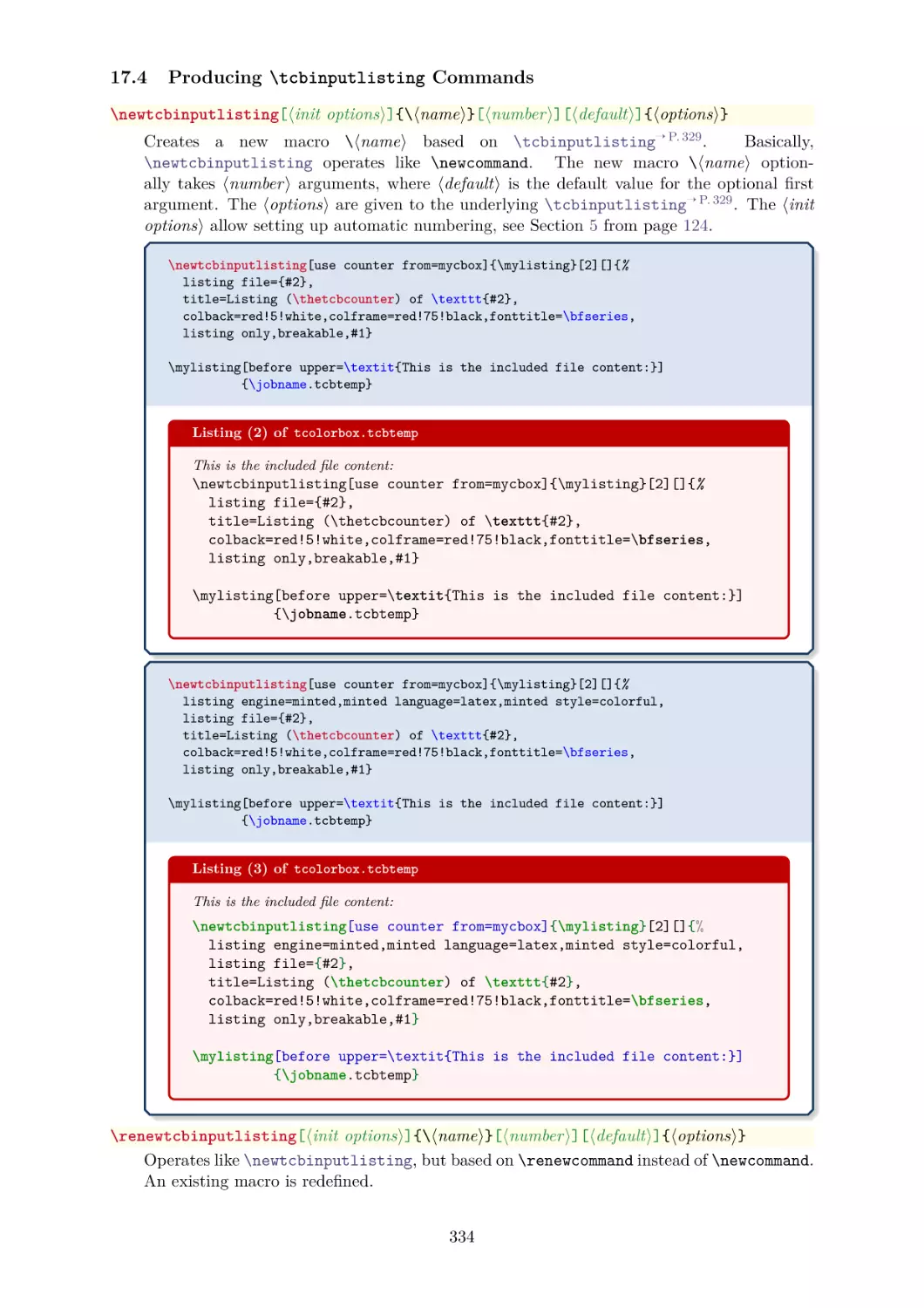 Producing 	cbinputlisting Commands