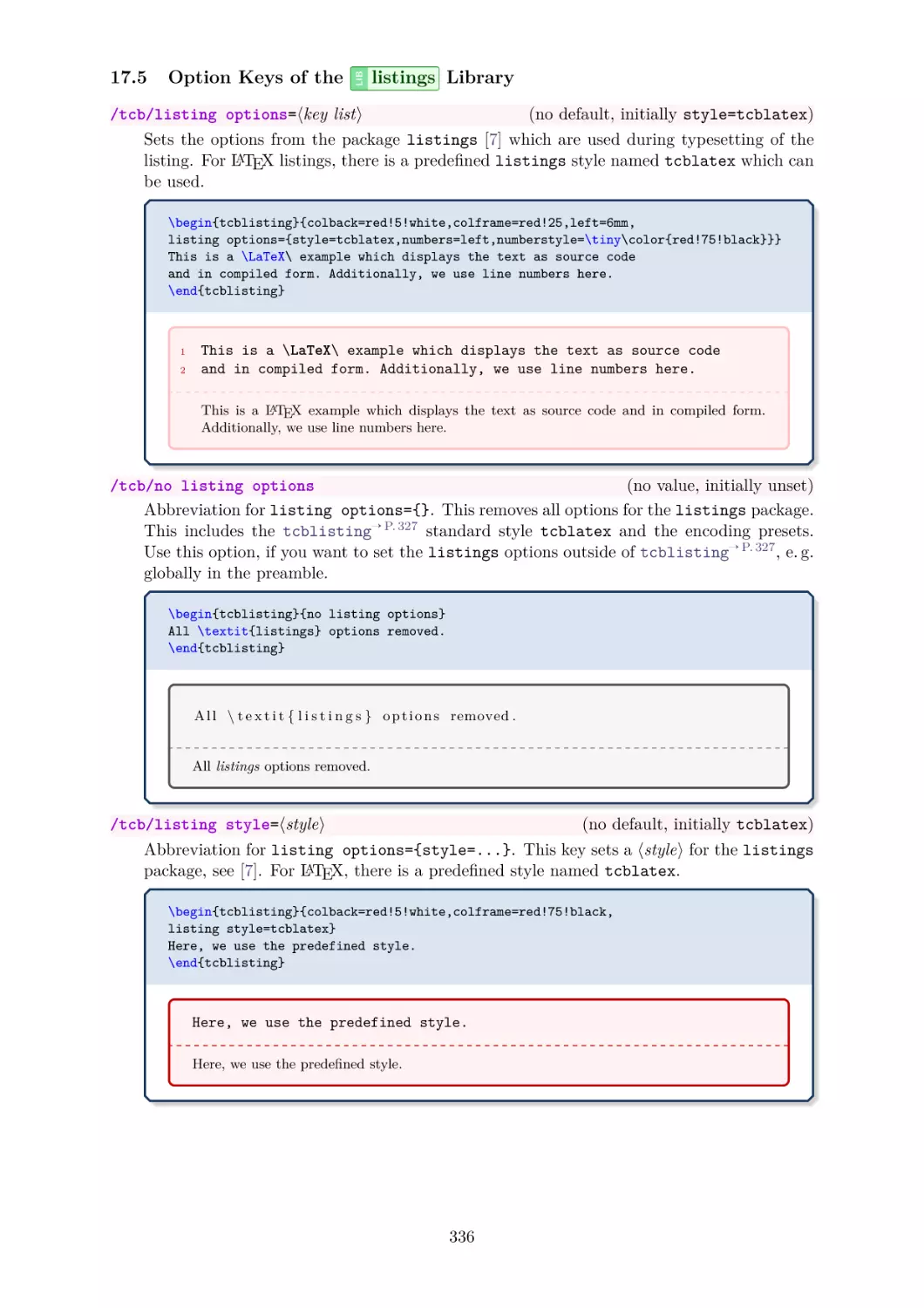 Option Keys of the `listings' Library