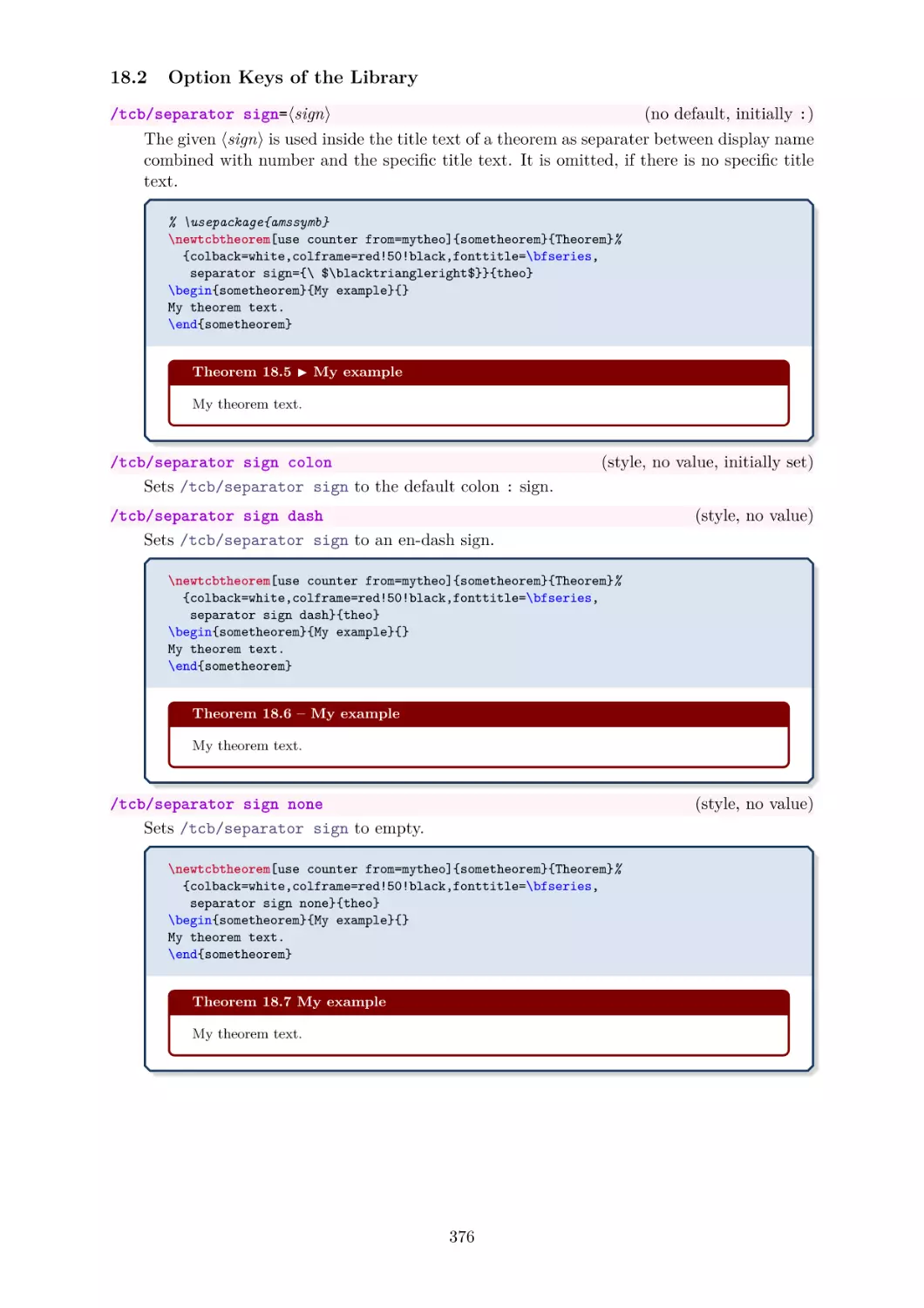 Option Keys of the Library