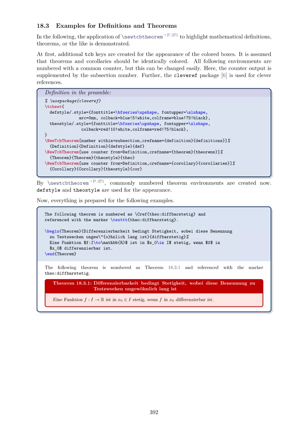 Examples for Definitions and Theorems