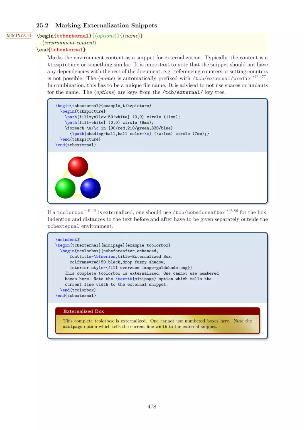 Marking Externalization Snippets