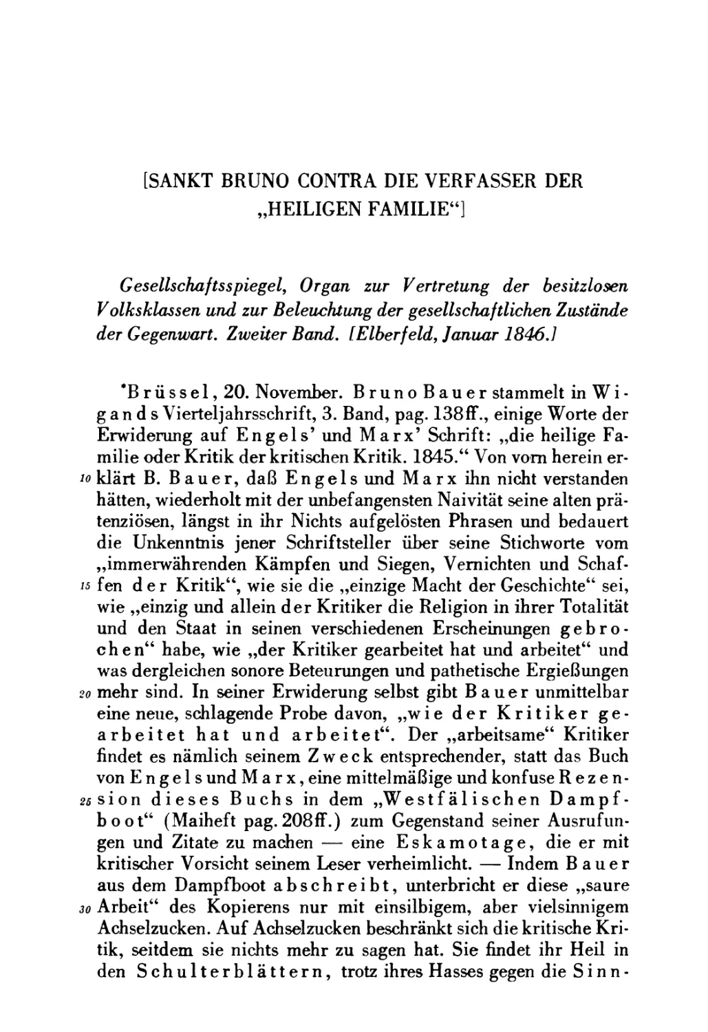[Sankt Bruno contra die Verfasser der „Heiligen Familie“] . .