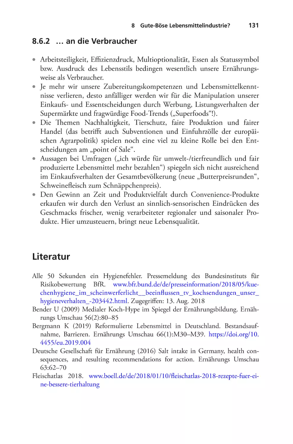 8.6.2	… an die Verbraucher
Literatur