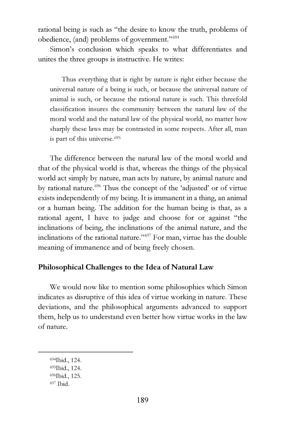 Philosophical Challenges to the Idea of Natural Law