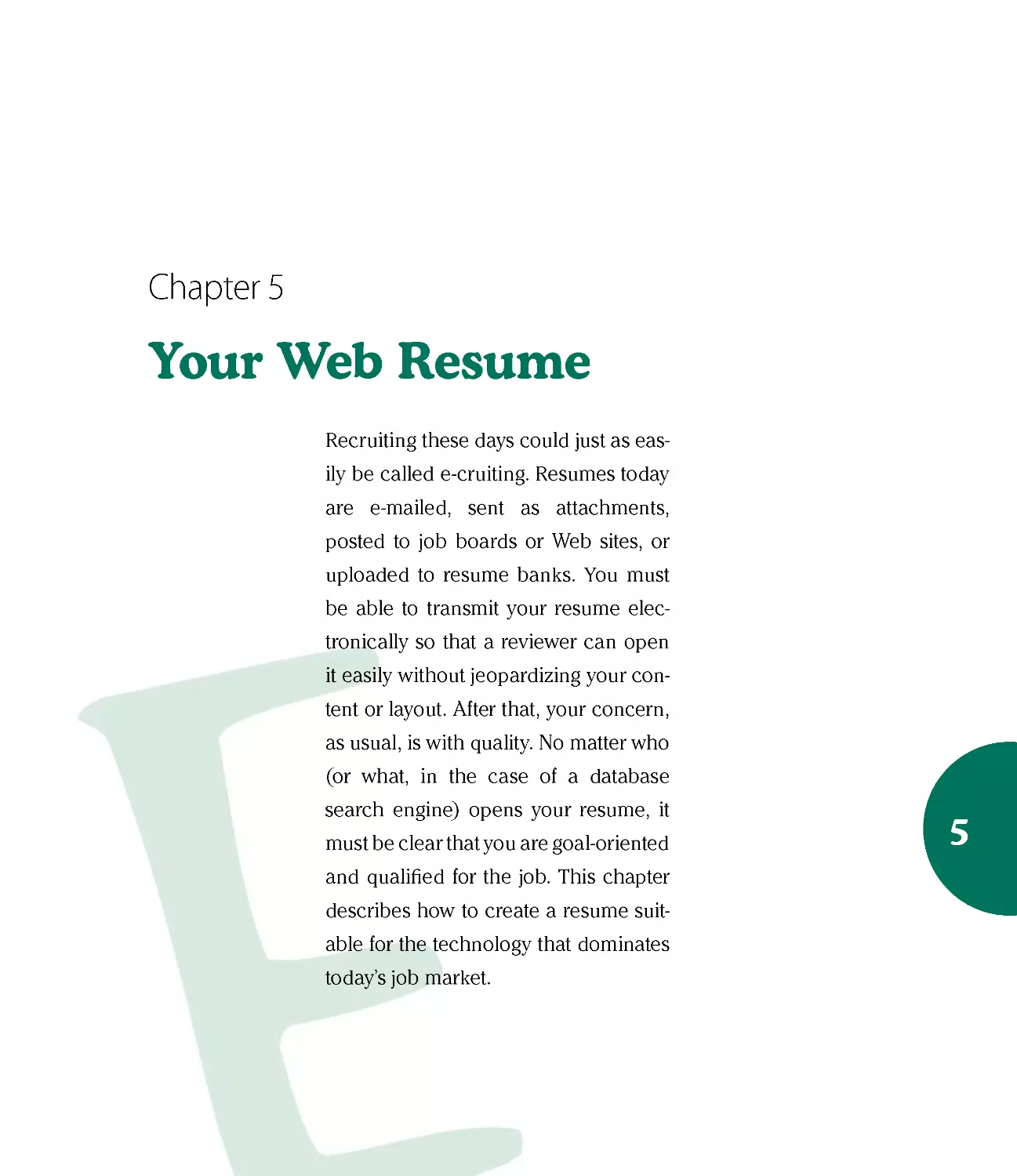 Chapter 5: Your Web Resume