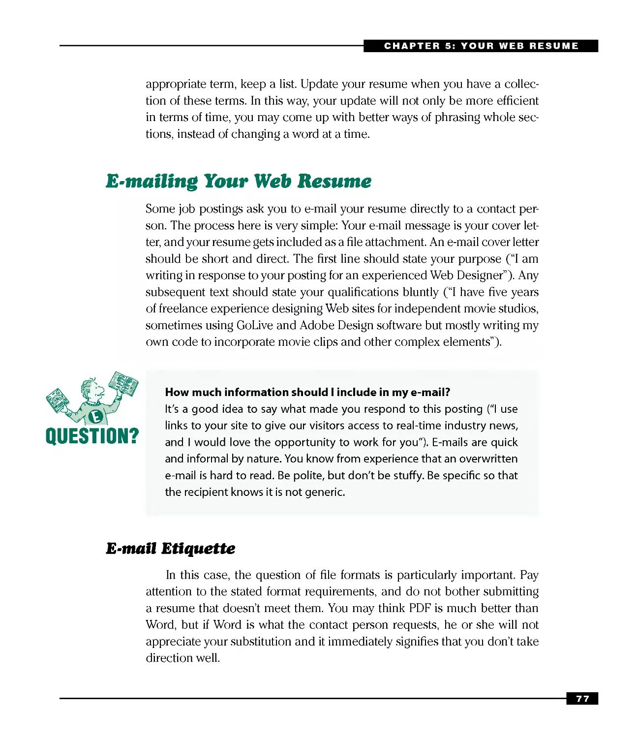 E-mailing Your Web Resume