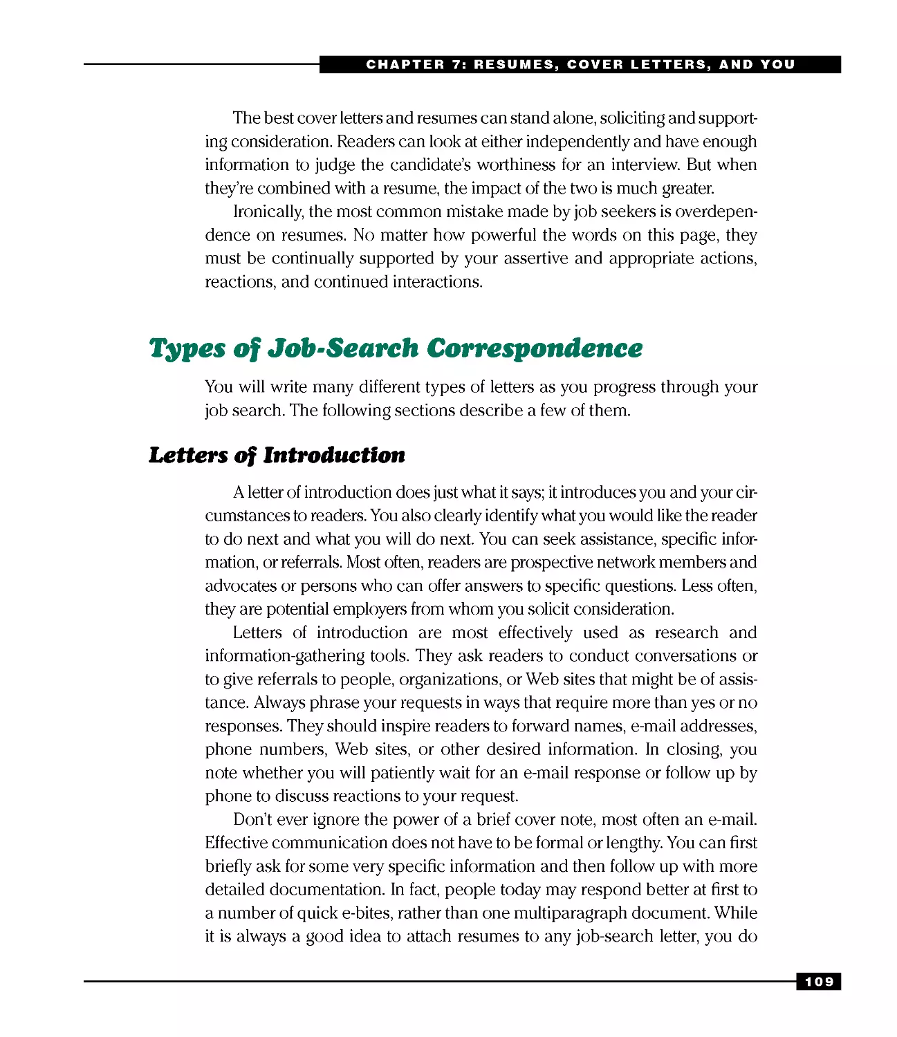Types of Job-Search Correspondence