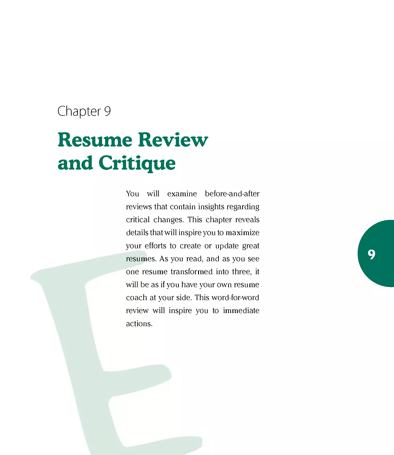 Chapter 9: Resume Review and Critique