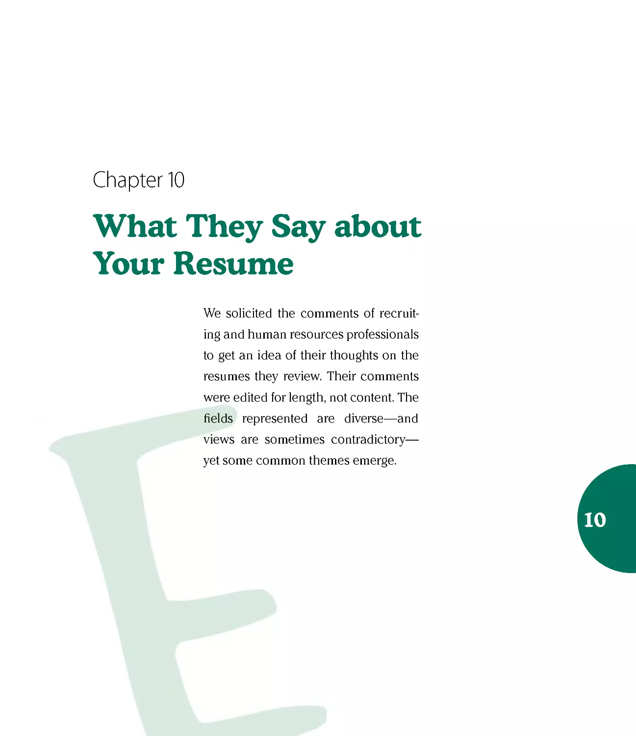 Chapter 10: What They Say about Your Resume