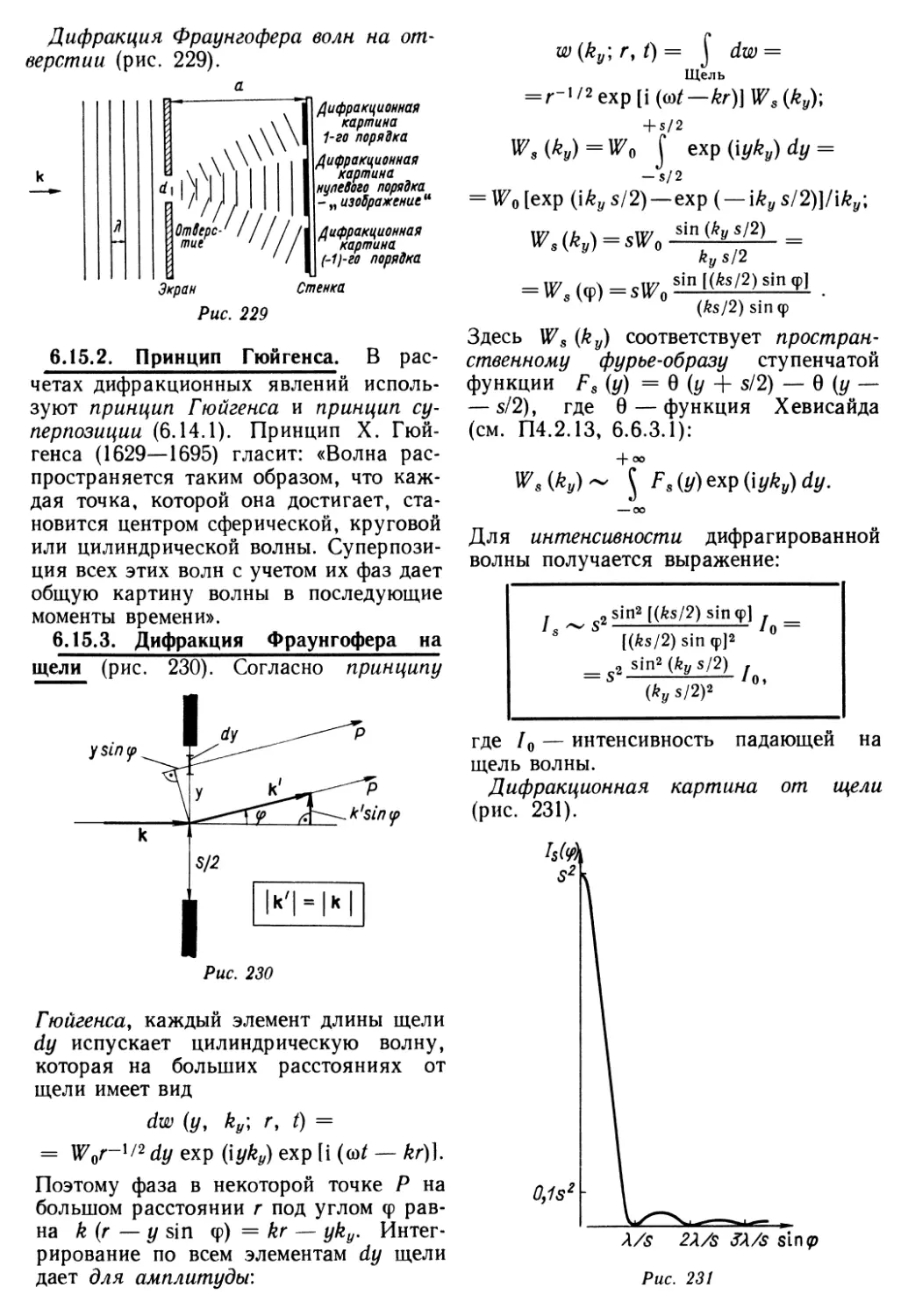 6.15.2. Принцип Гюйгенса
6.15.3. Дифракция Фраунгофера на щели