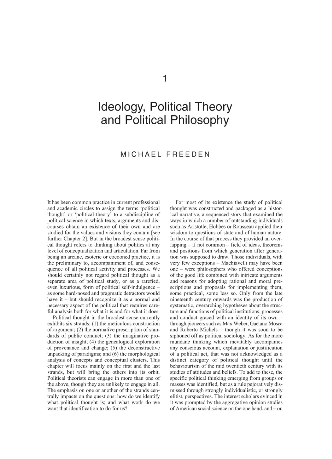 1 Ideology, Political Theory and Political Philosophy