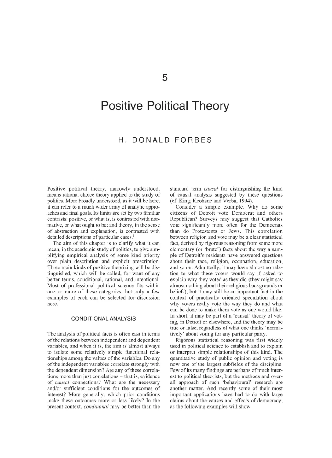 5 Positive Political Theory