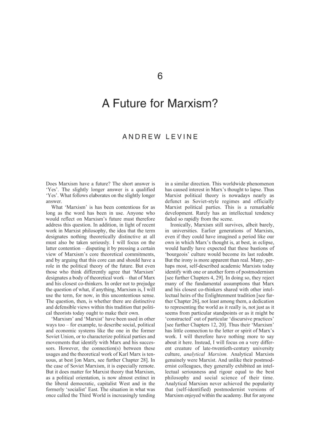 6 A Future for Marxism?