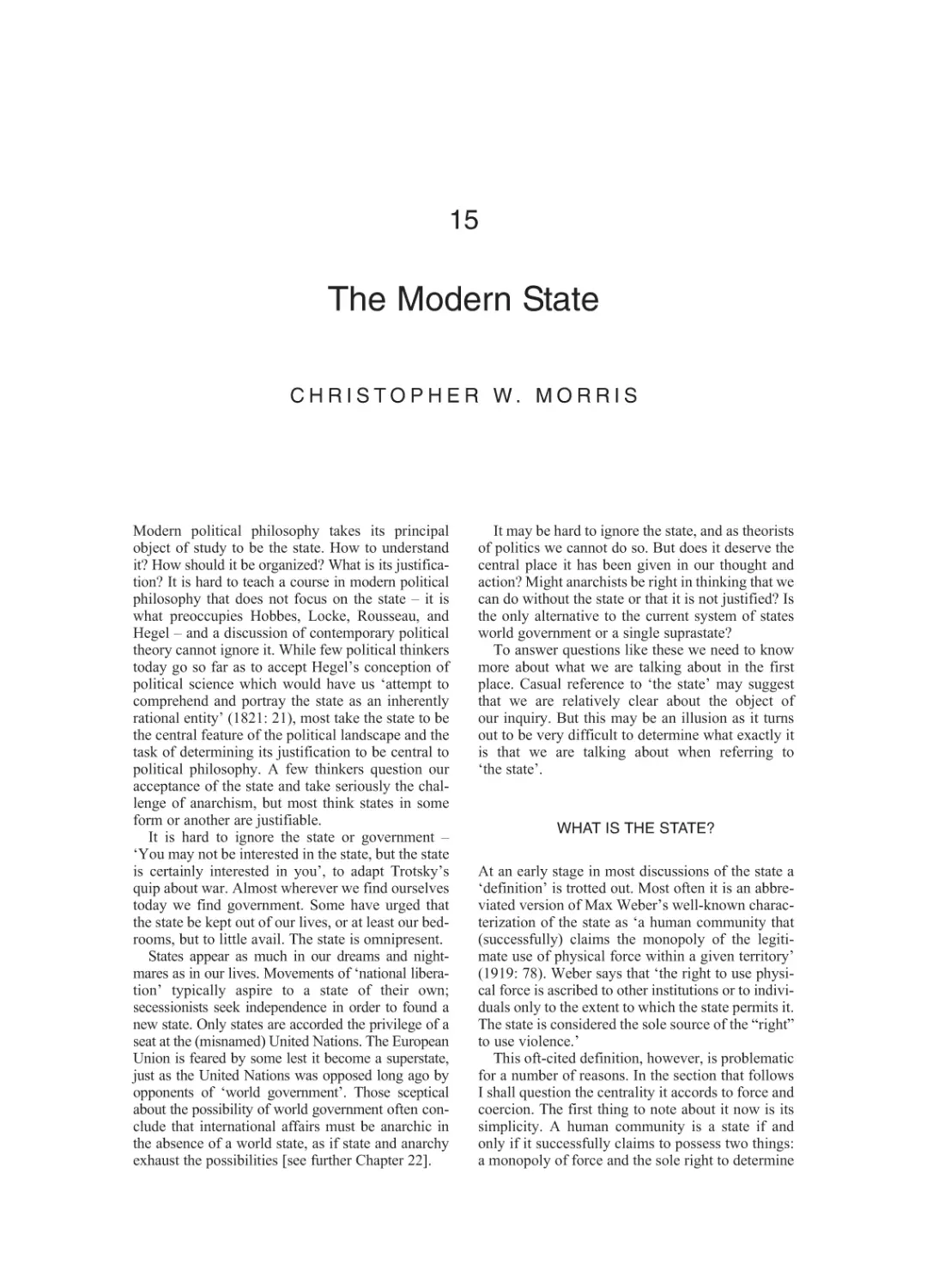 15 The Modern State