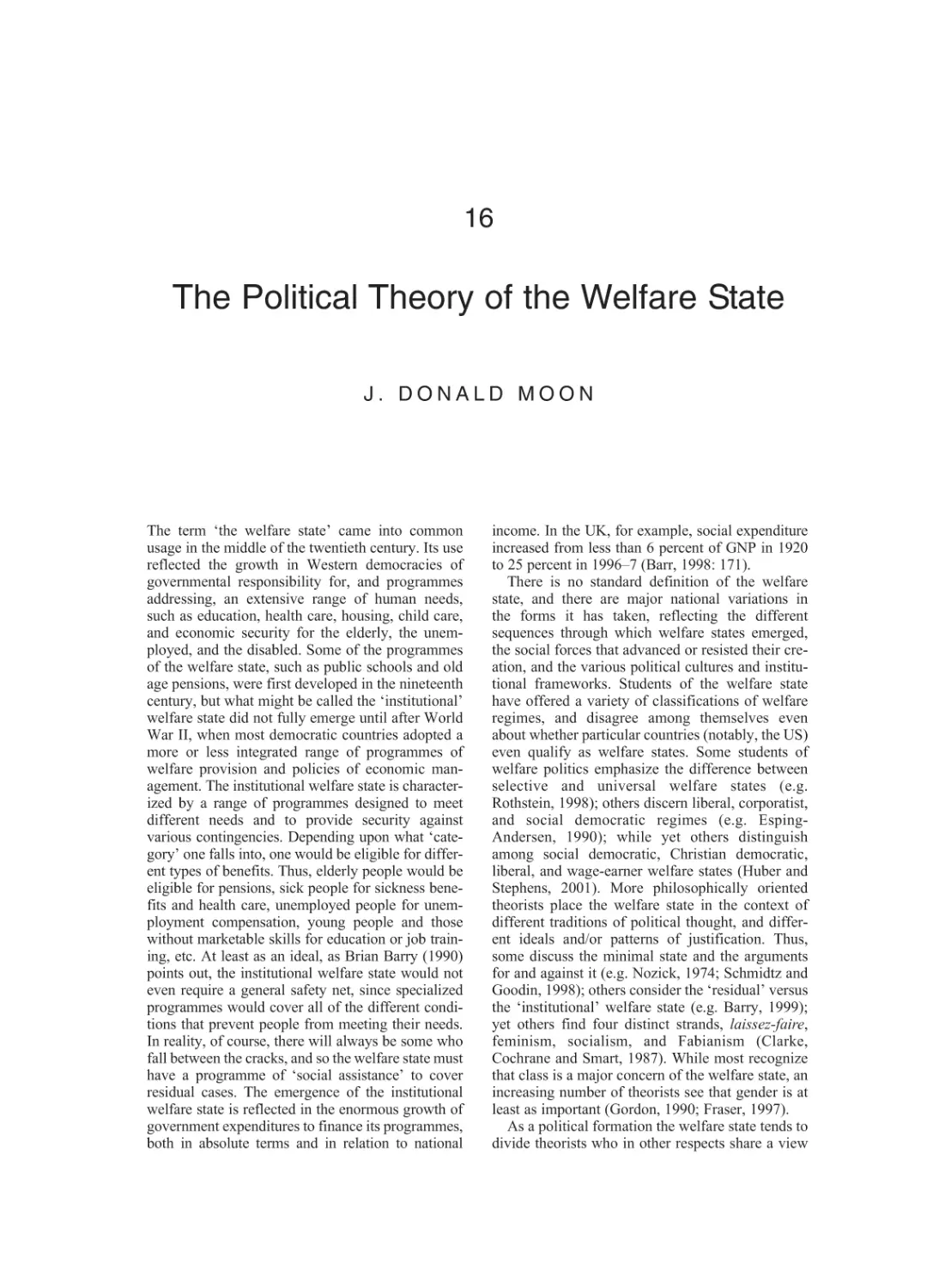 16 The Political Theory of the Welfare State