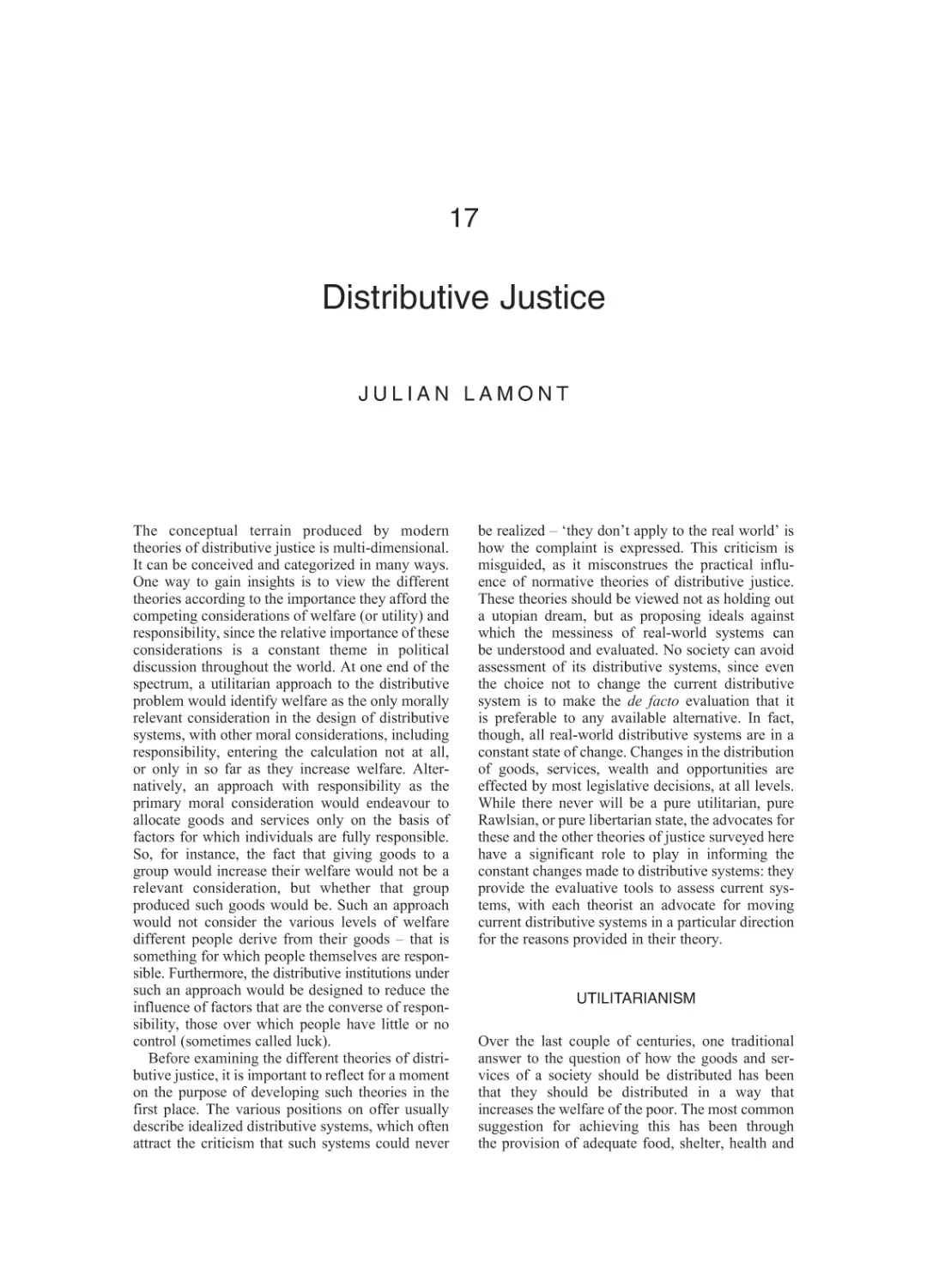 17 Distributive Justice