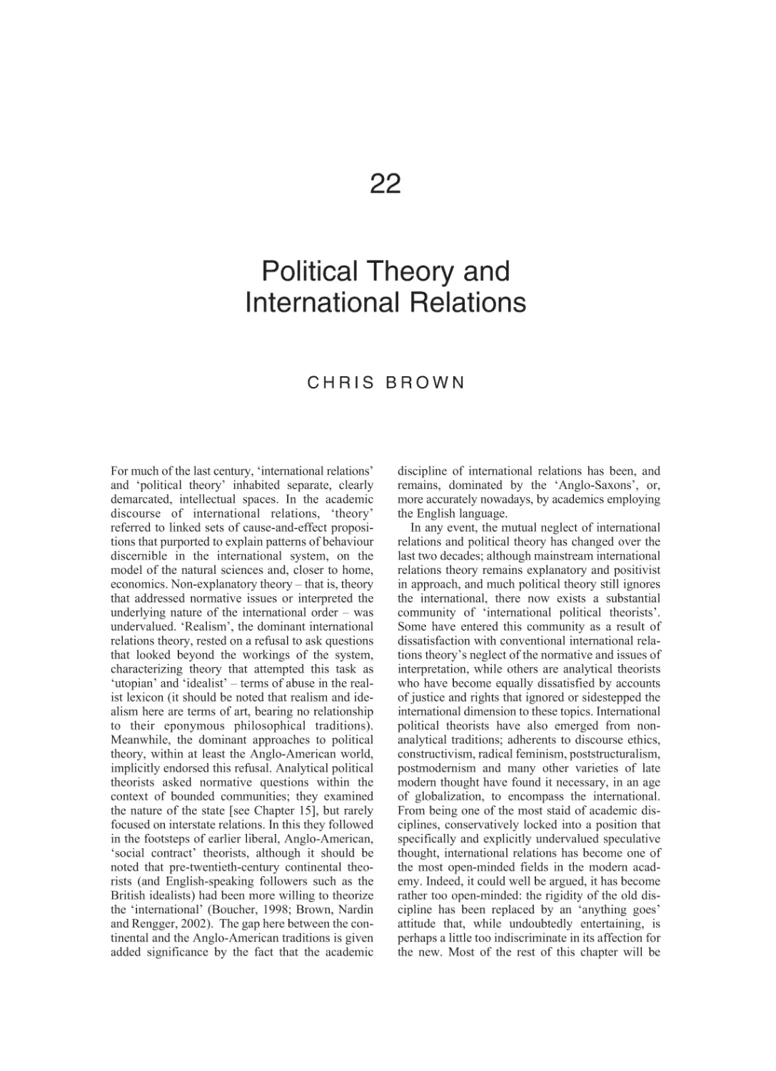 22 Political Theory and International Relations