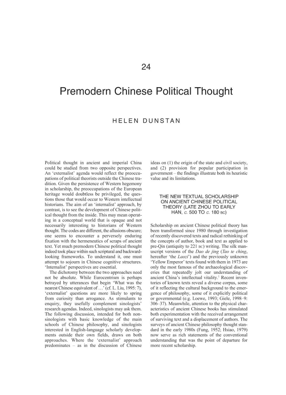 24 Premodern Chinese Political Thought