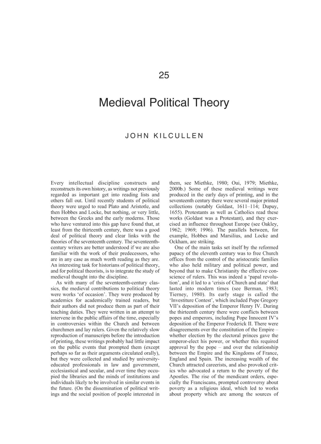 25 Medieval Political Theory