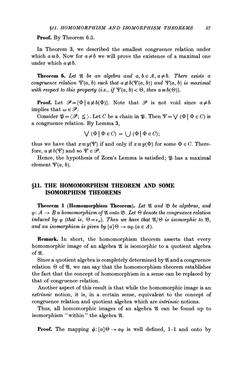 §11. The Homomorphism Theorem and Some Isomorphism Theorems