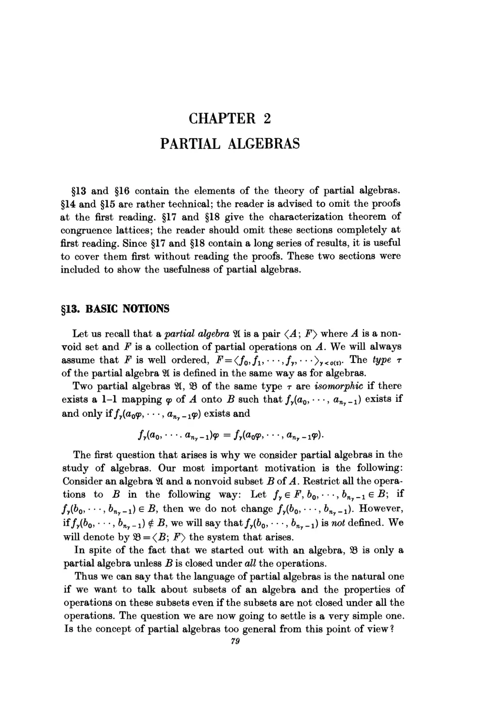 Chapter 2. Partial Algebras