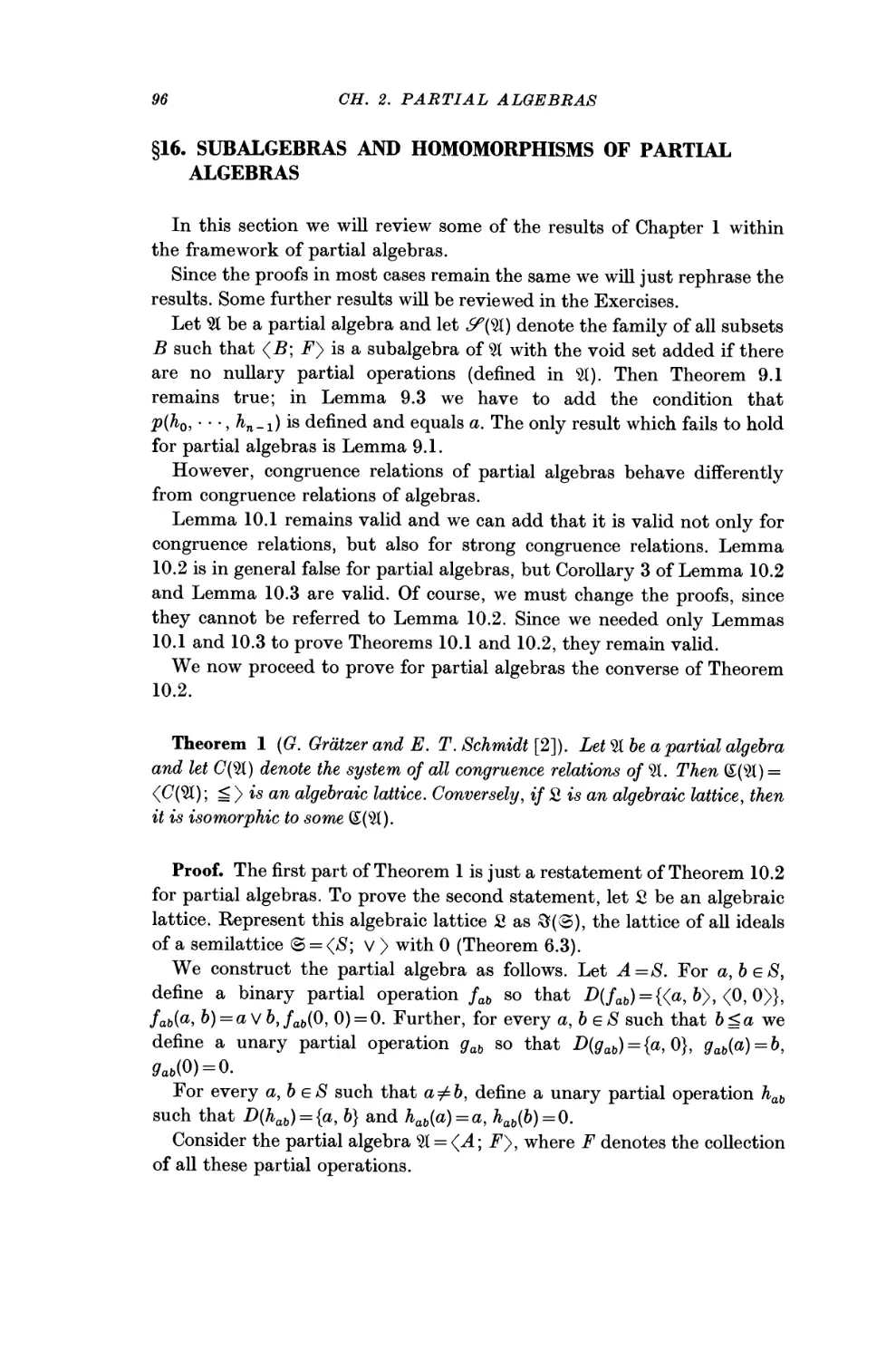 §16. Subalgebras and Homomorphisms of Partial Algebras