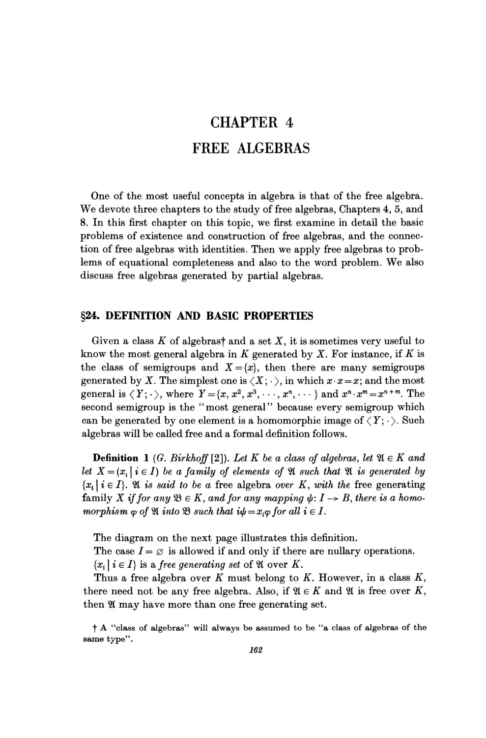Chapter 4. Free Algebras