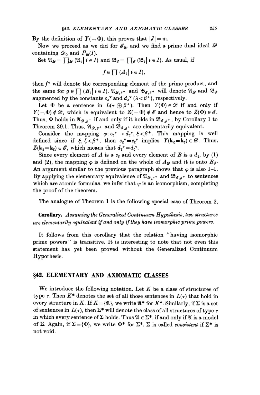 §42. Elementary and Axiomatic Classes