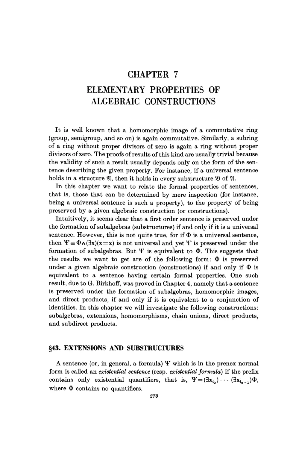 Chapter 7. Elementary Properties of Algebraic Constructions