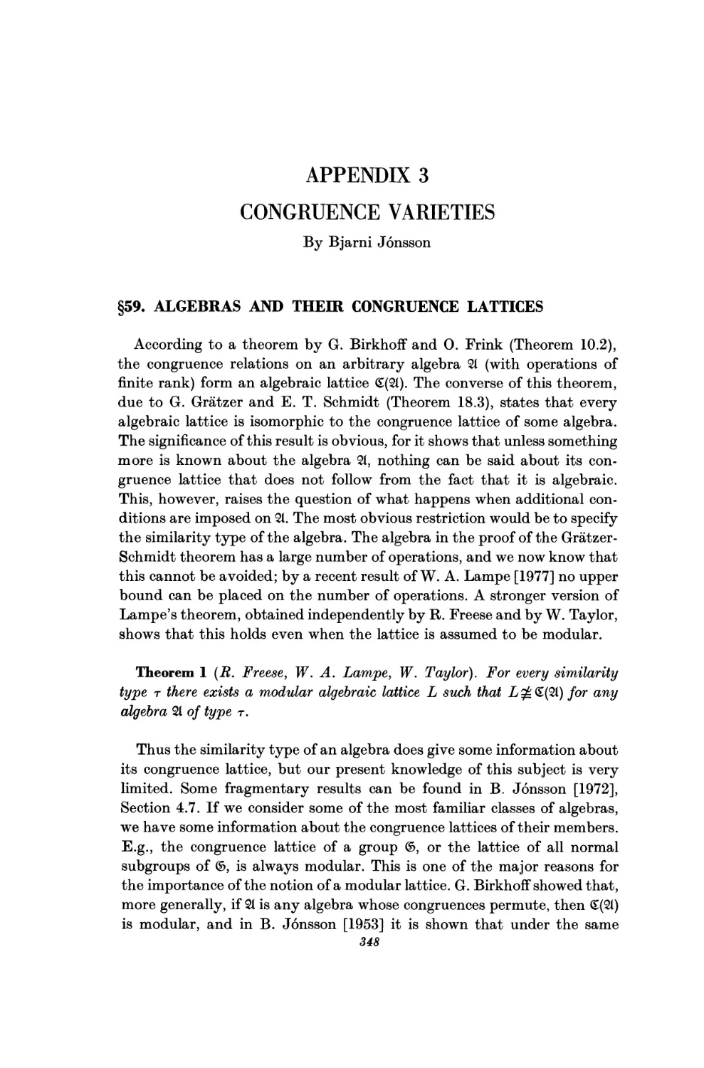 Appendix 3. Congruence varieties