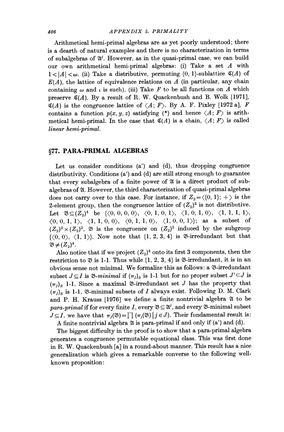 §77. Para-Primal Algebras
