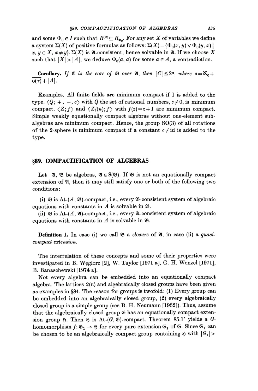 §89. Compactification of Algebras