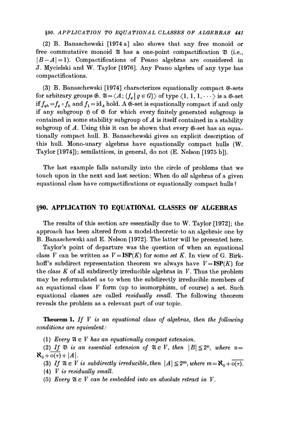 §90. Application to Equational Classes of Algebras