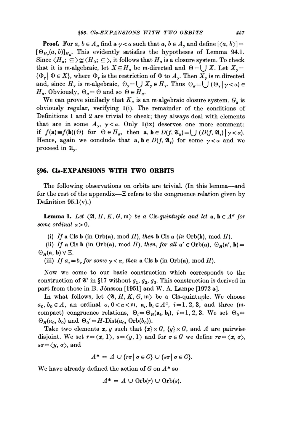 §96. Cls-Expansions with Two Orbits
