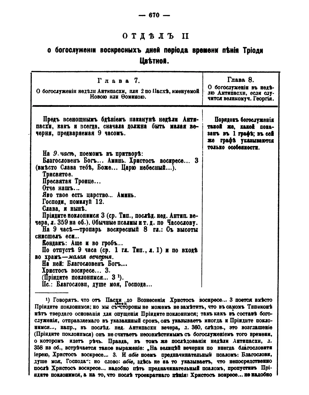 II. О богослужении воскресных дней в период Цветной триоди
8. Неделя Антипасхи и вмч. Георгия Победоносца