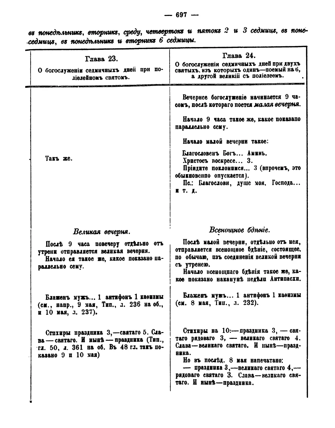 23. Полиелейный святой
24. Два святых, полиелейный и на 6