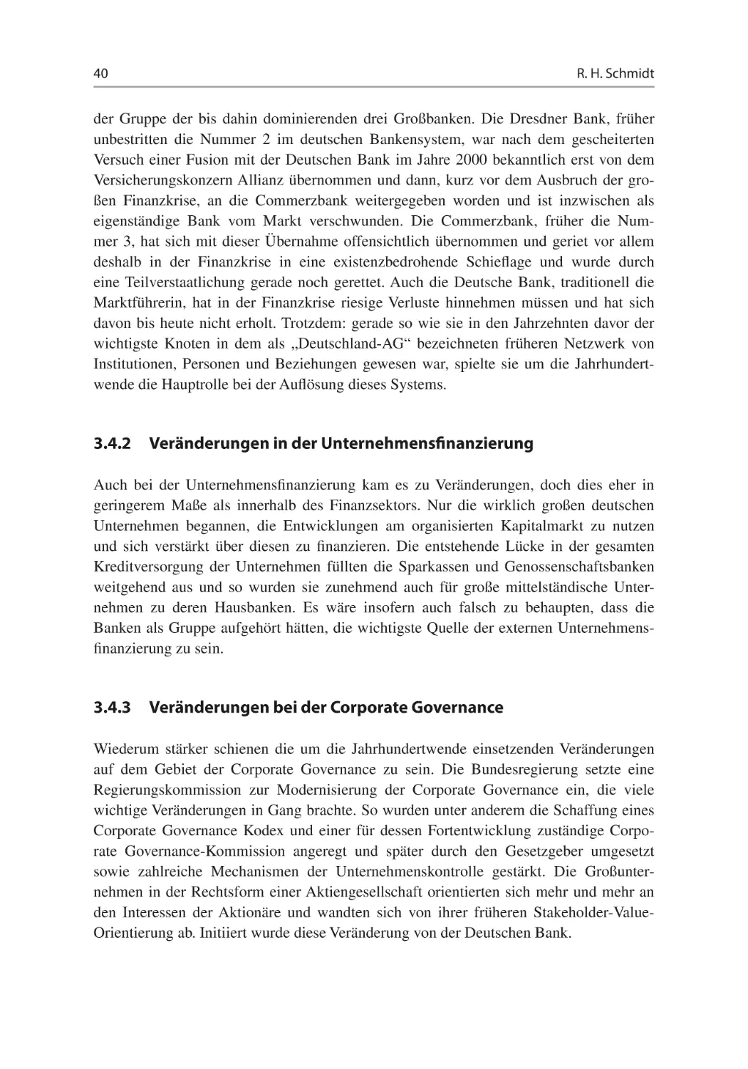 3.4.2	Veränderungen in der Unternehmensfinanzierung
3.4.3	Veränderungen bei der Corporate Governance