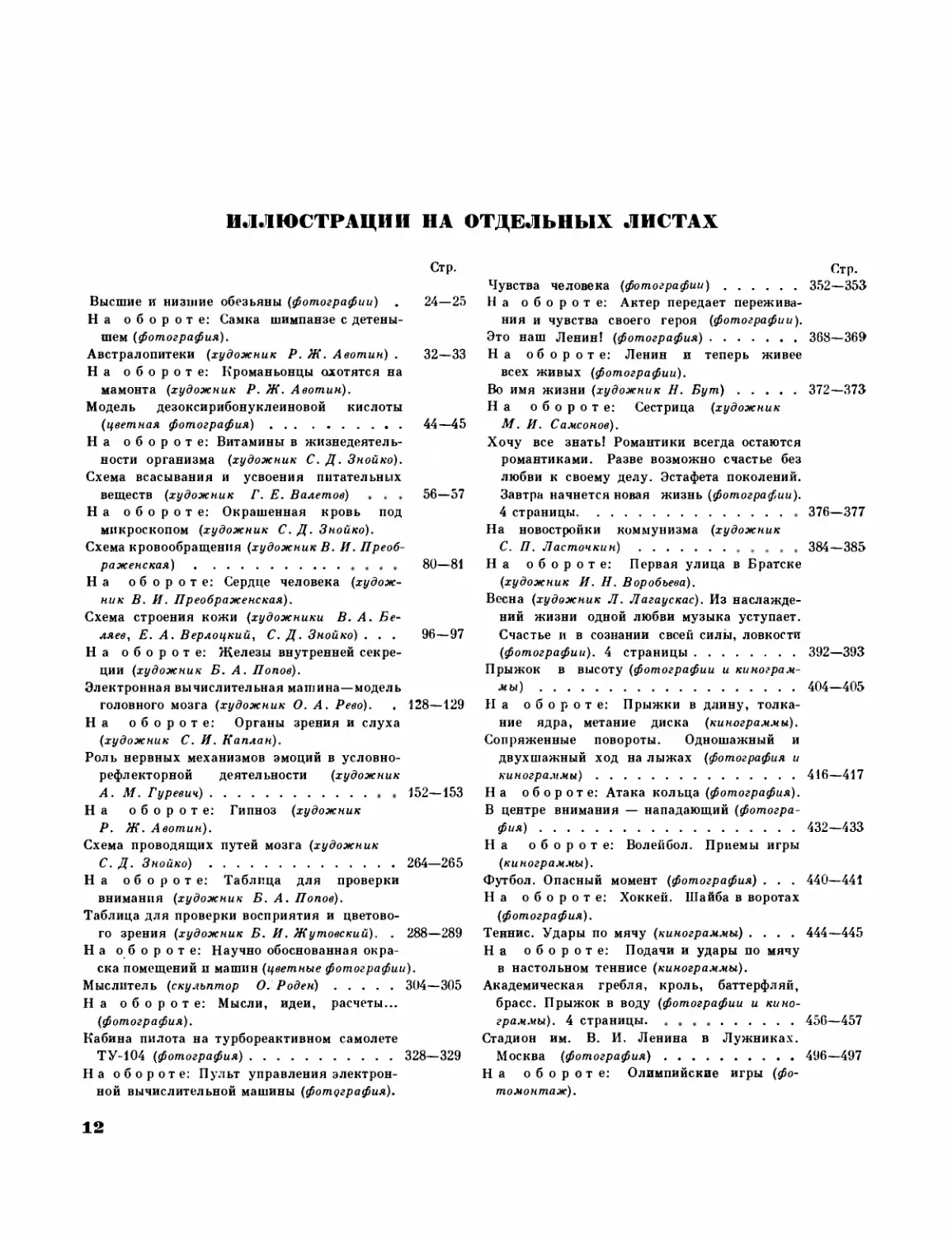 Иллюстрации на отдельных листах