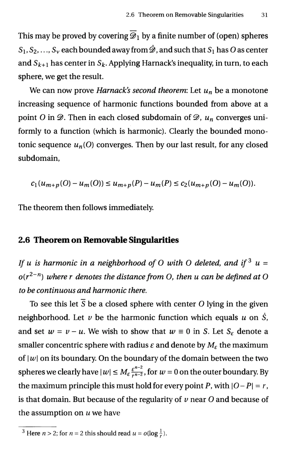2.6 Theorem on Removable Singularities