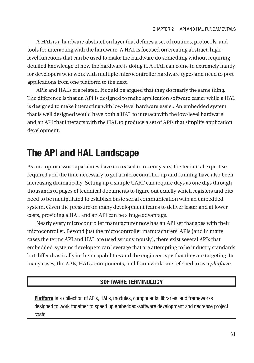 The API and HAL Landscape