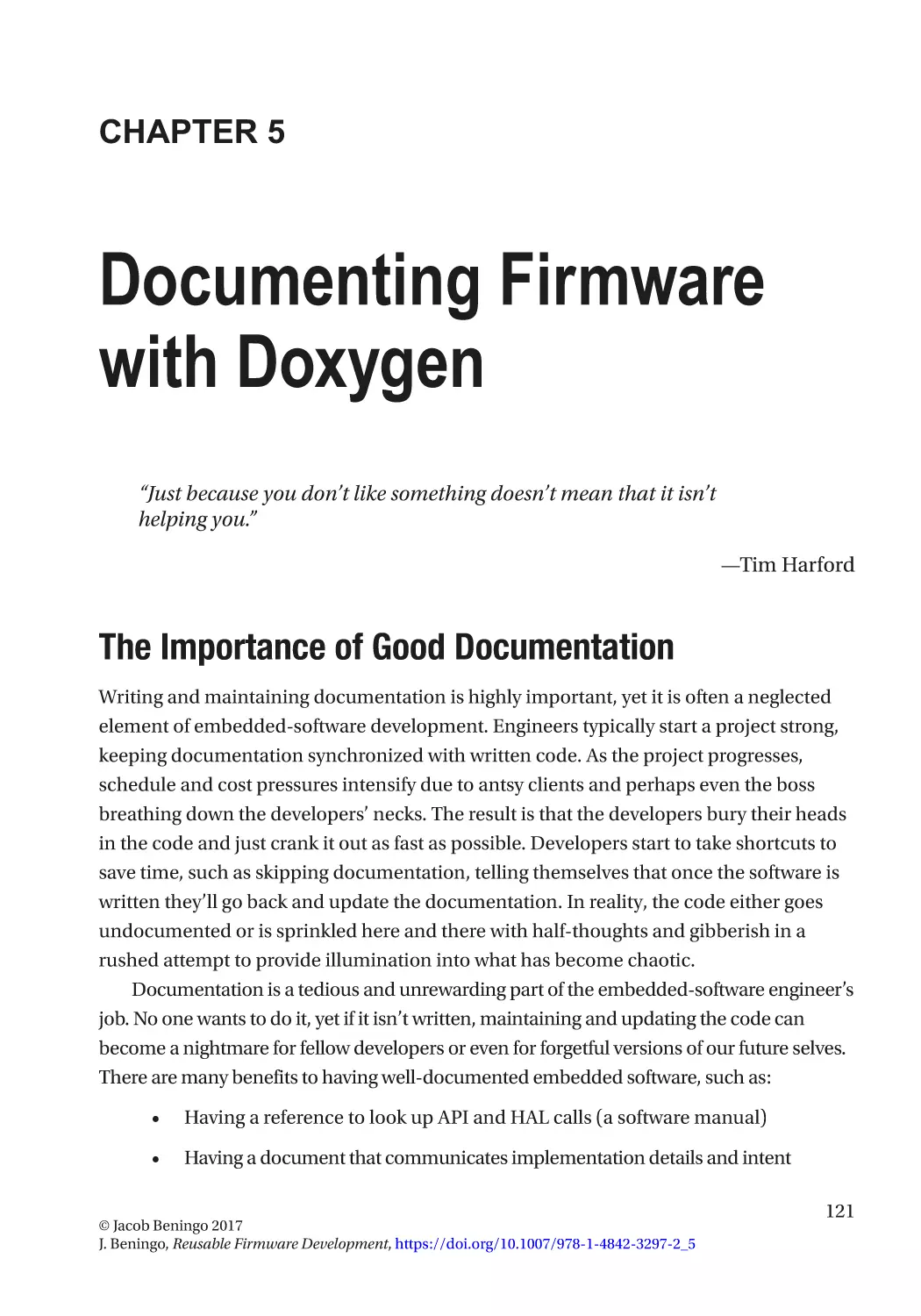 Chapter 5
The Importance of Good Documentation