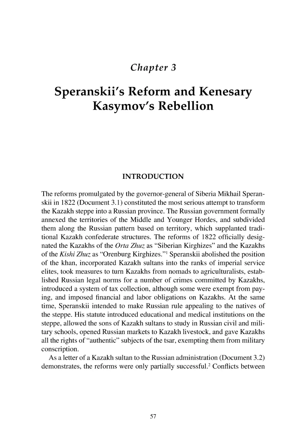 3. Speranskii’s Reform and Kenesary Kasymov’s Rebellion