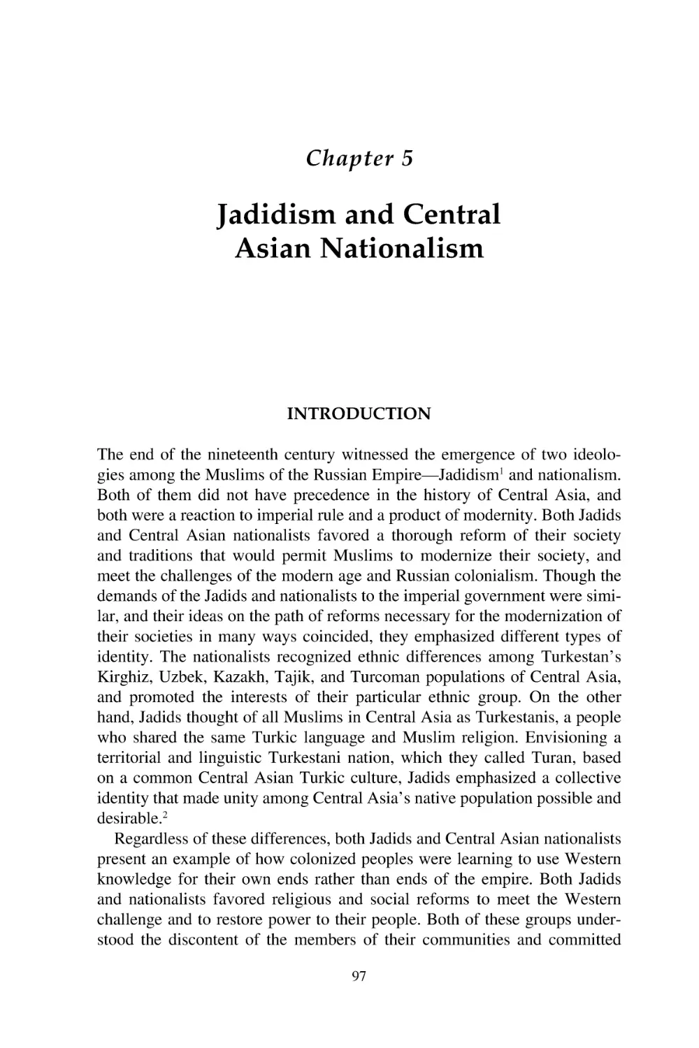 5. Jadidism and Central Asian Nationalism
