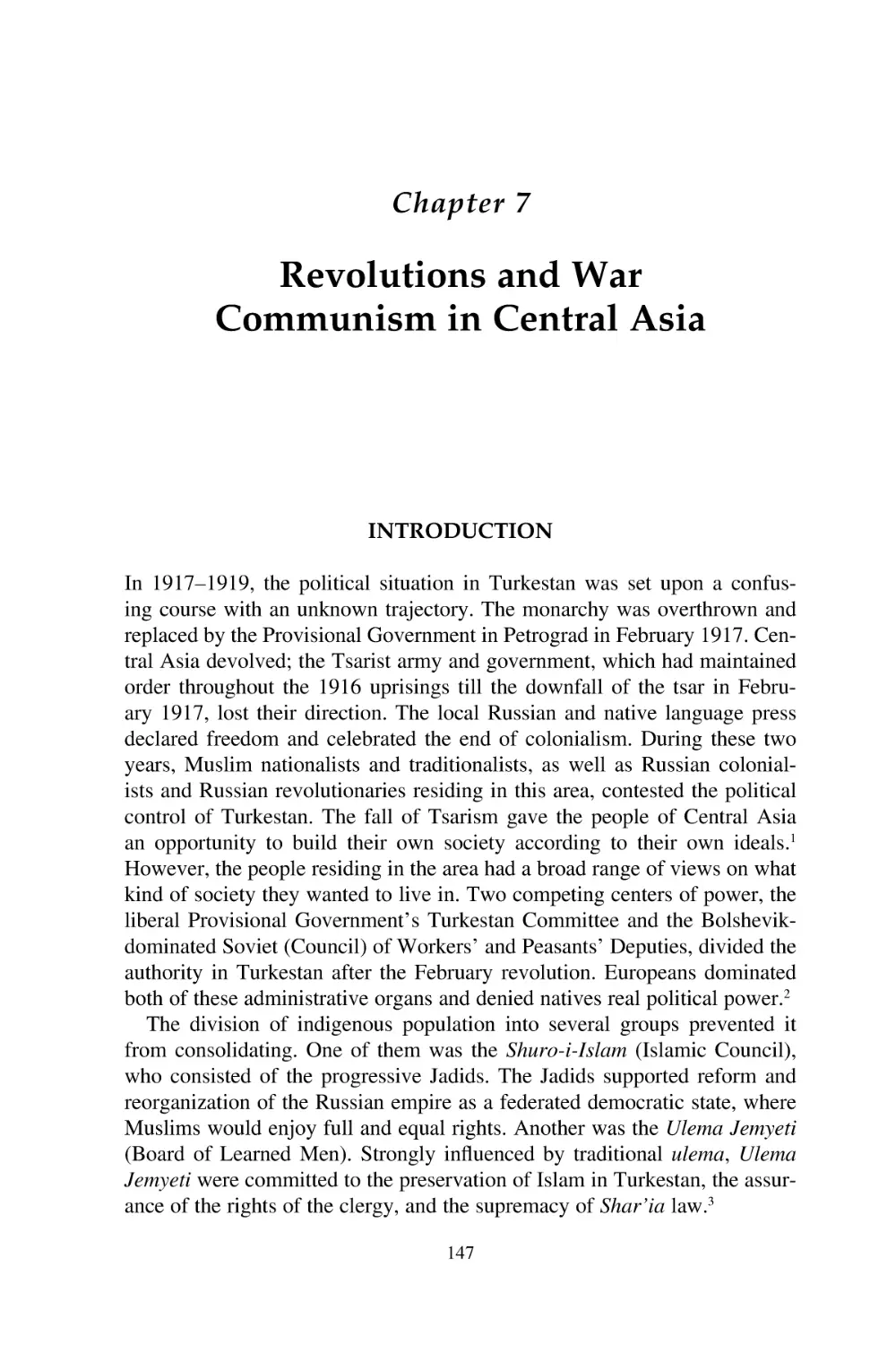 7. Revolutions and War Communism in Central Asia