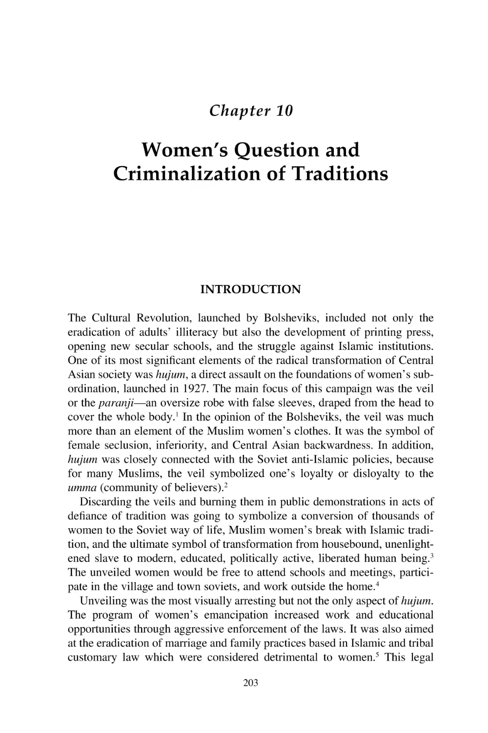 10. Women’s Question and Criminalization of Traditions