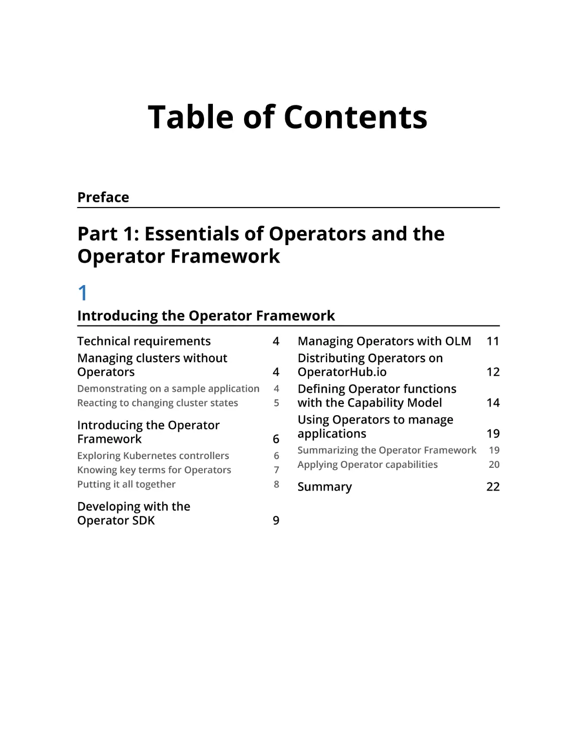 Table of Contents