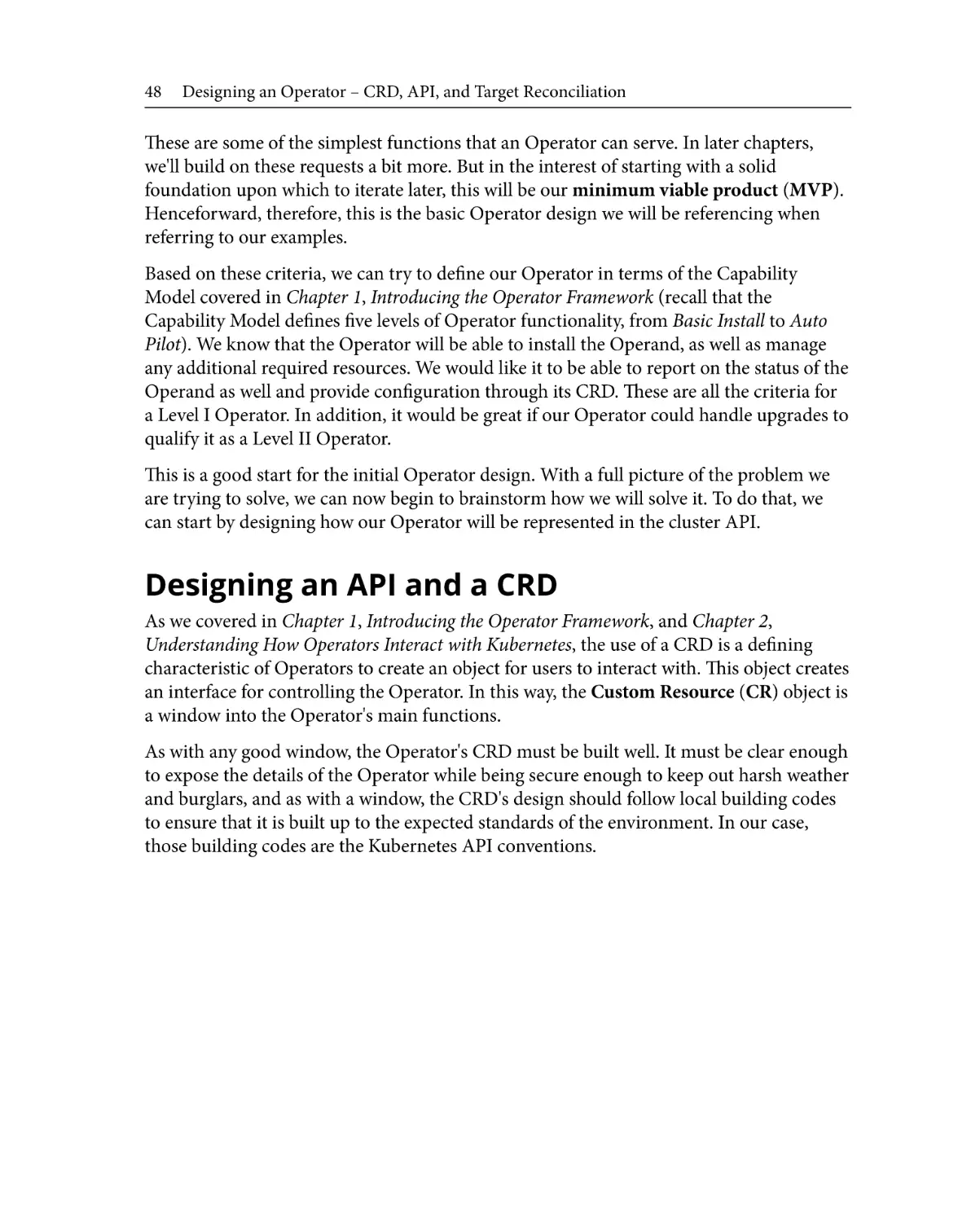 Designing an API and a CRD