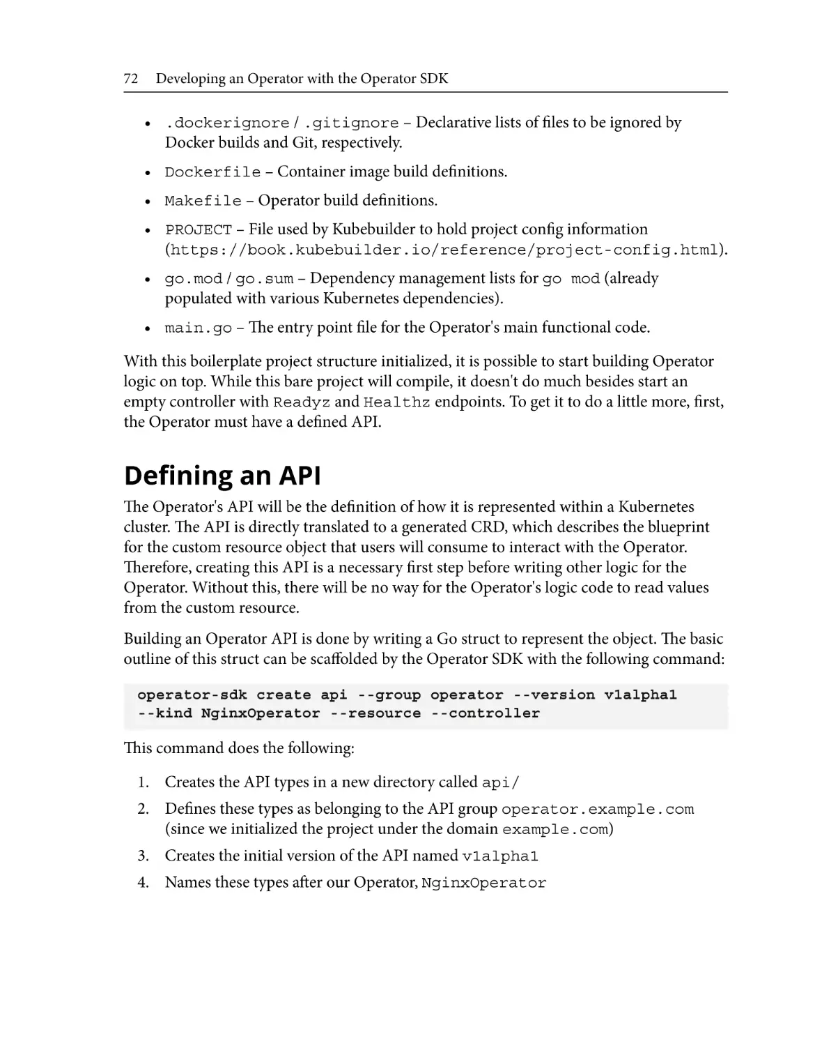 Defining an API